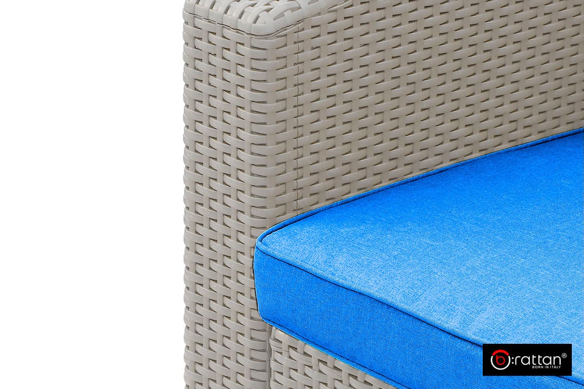Комплект мебели RATTAN Premium 4 серый синие подушки